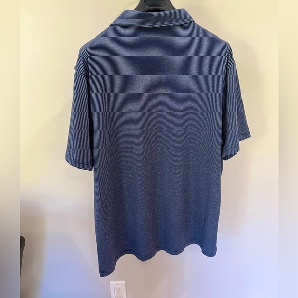 0.1 Algo men’s blue and gray striped short sleeve polo golf shirt size XXL - Picture 3 of 5